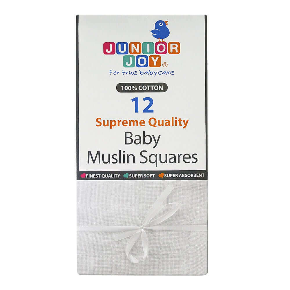 Junior Joy Baby Supreme Quality Muslin Nappies - White